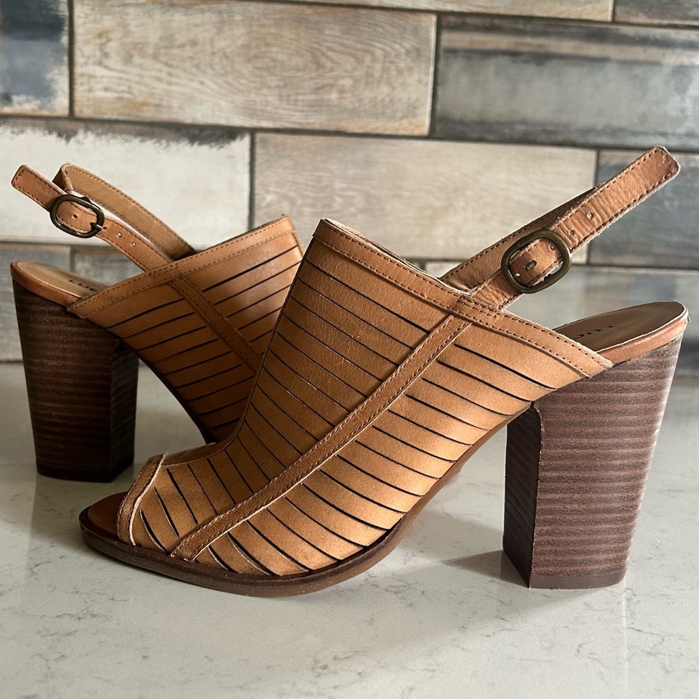 Lucky Brand Lialor Slingback Leather Open Toe Sandals 9/39 - Picture 7 of 13
